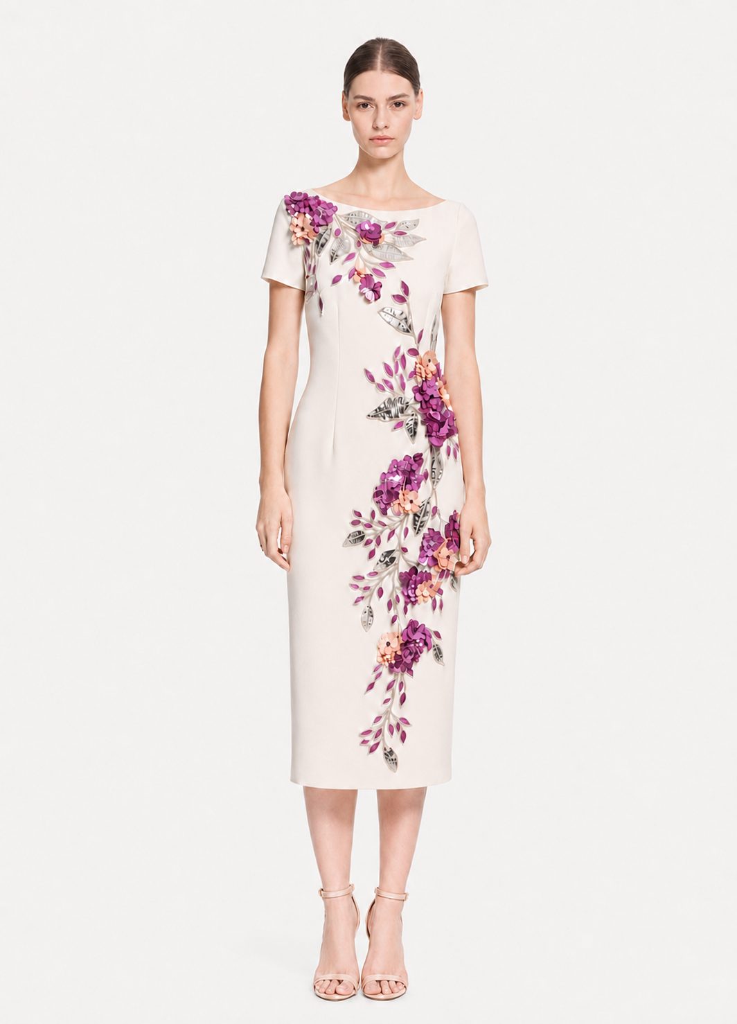 Embroidered 3D Flower Sequin Dress