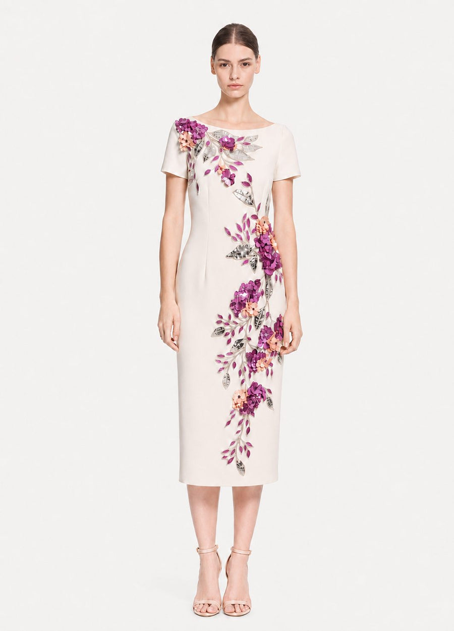 Embroidered 3D Flower Sequin Dress