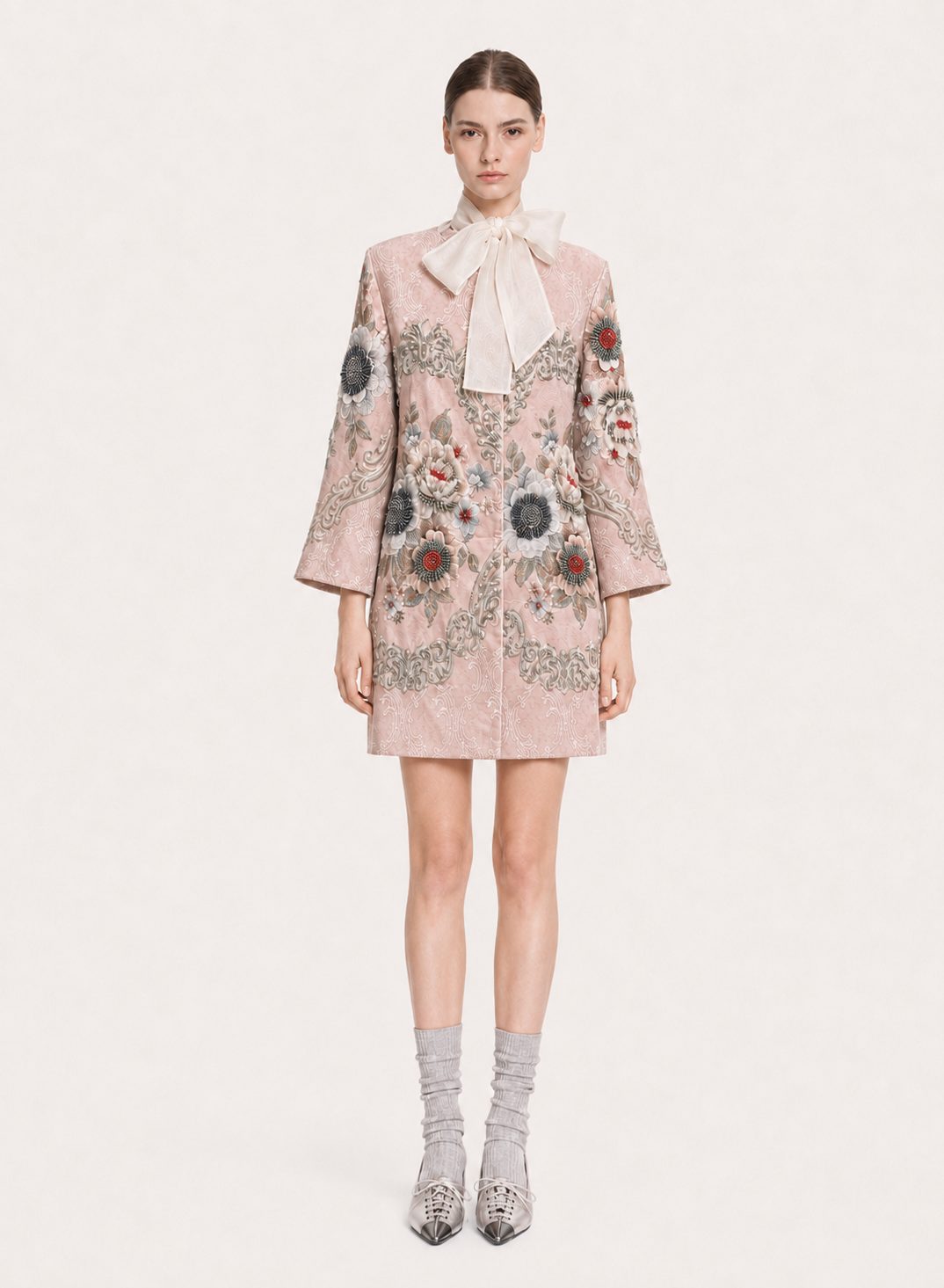 Hand-Beaded Baroque Jacquard Statement Jacket