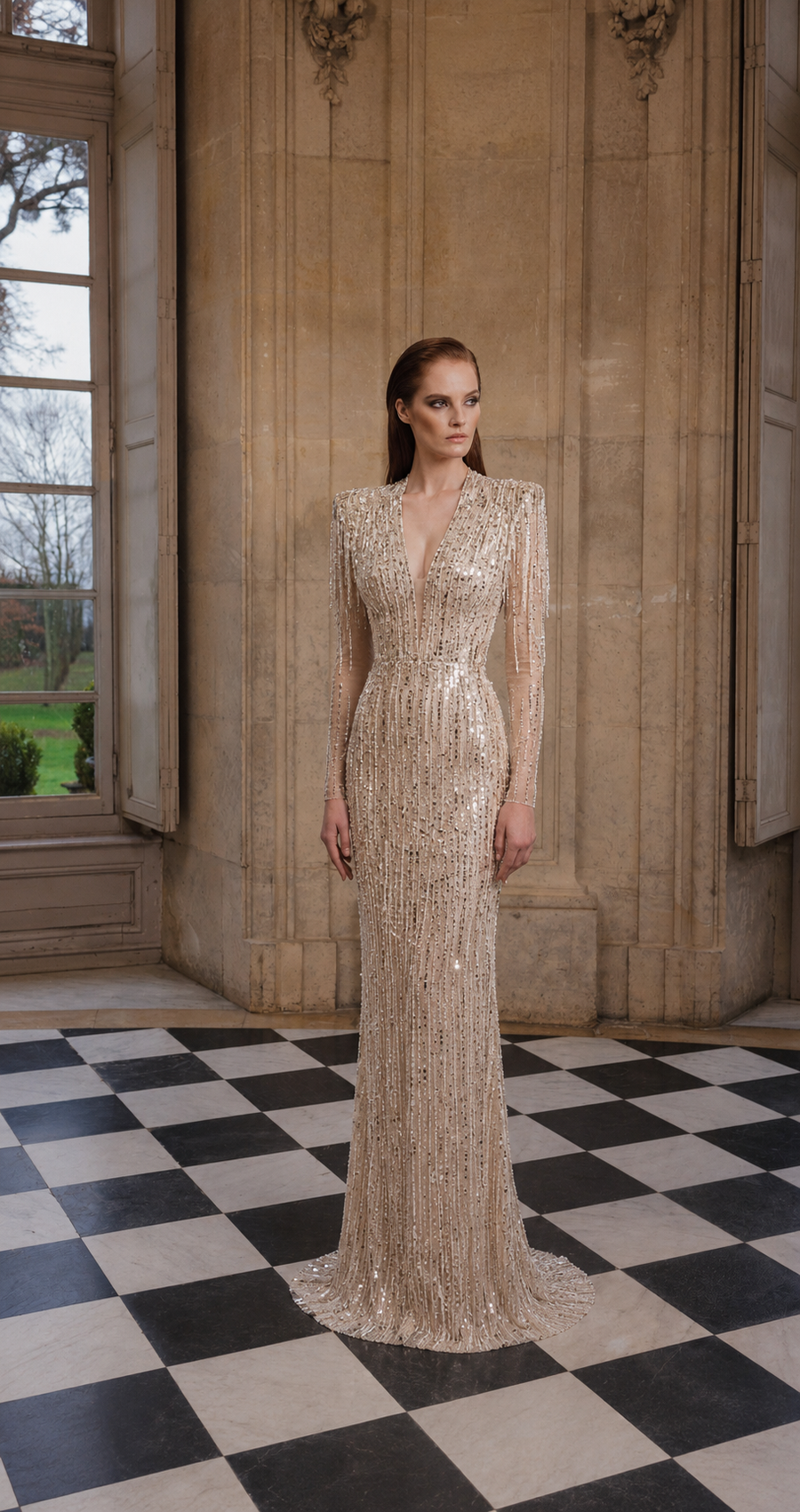 VALIANT DRAPED SLINKY GOWN